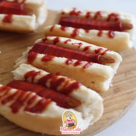 MIni hot dog dedo de Bruxa 
