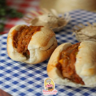 Mini lanche de Carne Louca