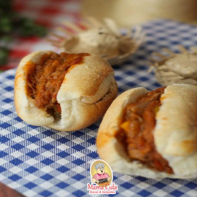 Mini lanche de Carne Louca