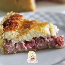 Torta quiche de calabresa com creme de queijo 800 gramas