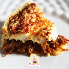 Torta de carne louca com creme de queijo 800 gramas
